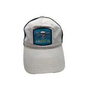 Calcutta Skull Slideback Hat White Mesh Back  One Size Embroidered Adjustable